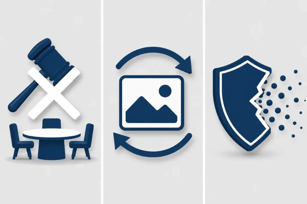  Icons showing arbitration, content licensing, and data sharing — key clauses hidden in terms of service agreements