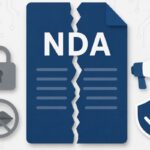 Torn NDA document icon with padlock on one side and megaphone on the other NDA tech workers rights