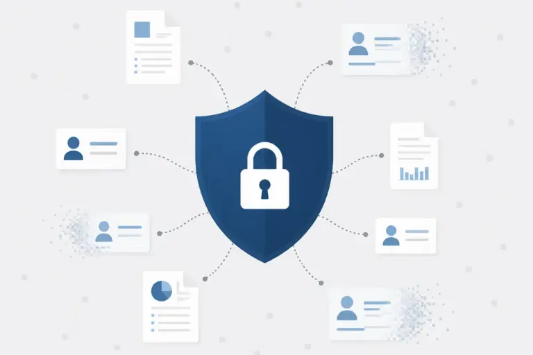 Shield with lock icon blocking personal data profiles how to opt out of data brokers guide