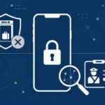 Smartphone with padlock icon split between TSA (denied) and CBP (permitted) badge symbols can TSA search your phone