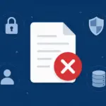 Document with delete symbol representing the right to be forgotten and how to request personal data erasure